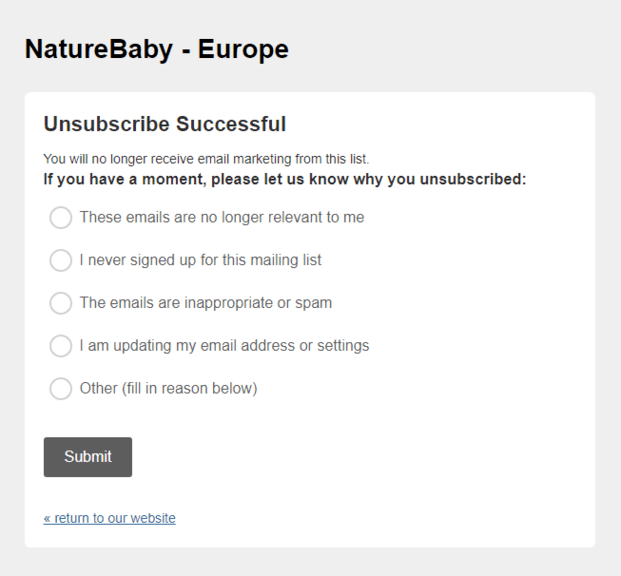 unsubscribe survey