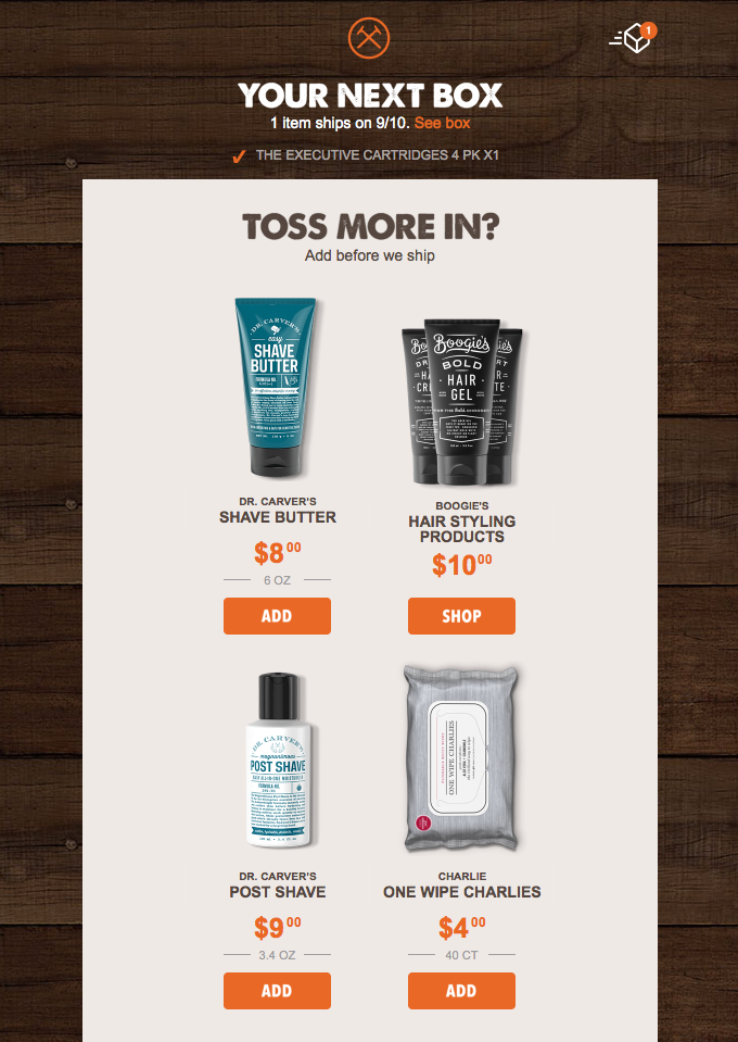 dollarshaveclub cross-selling example