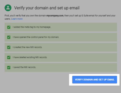 verifying domain