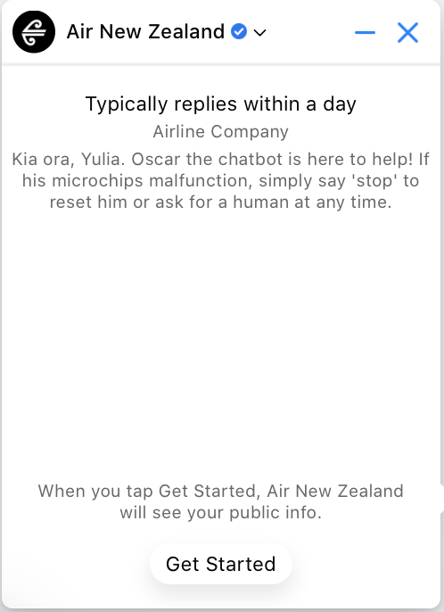 air new zeland chatbot