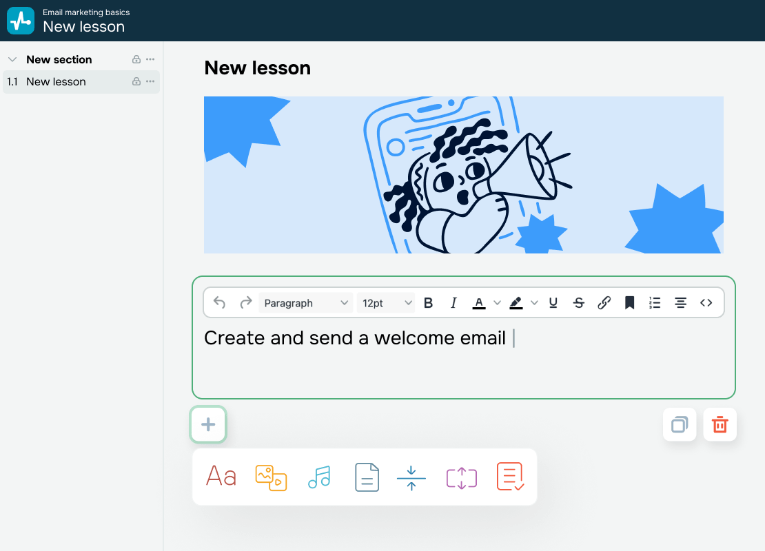 Create a course with no extra hires