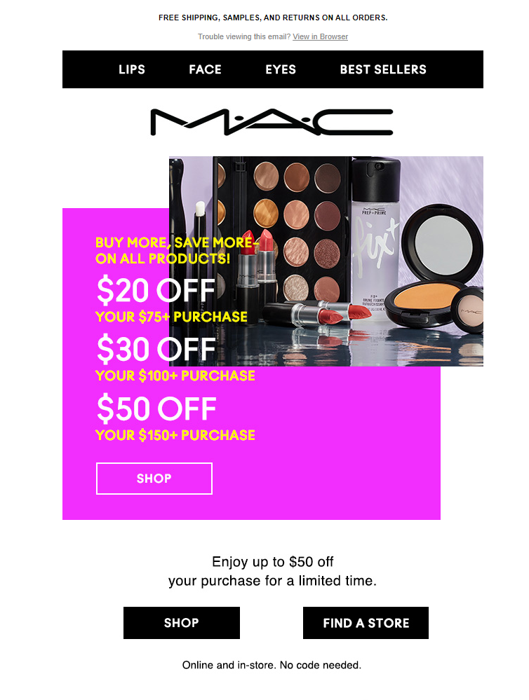 Promotional email