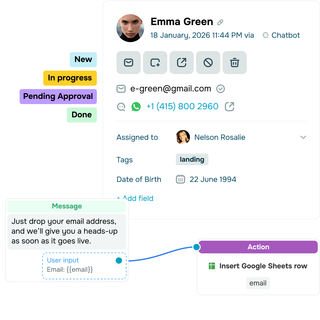 Sync chats with your CRM system