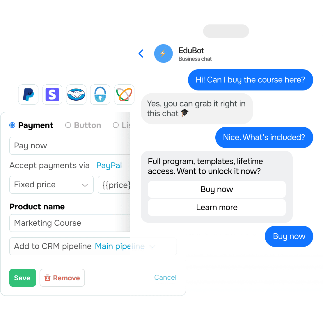 Sell right in chats