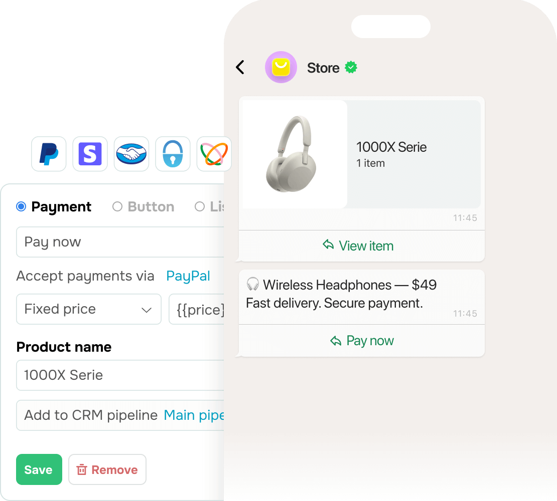 Accept in-chat payments