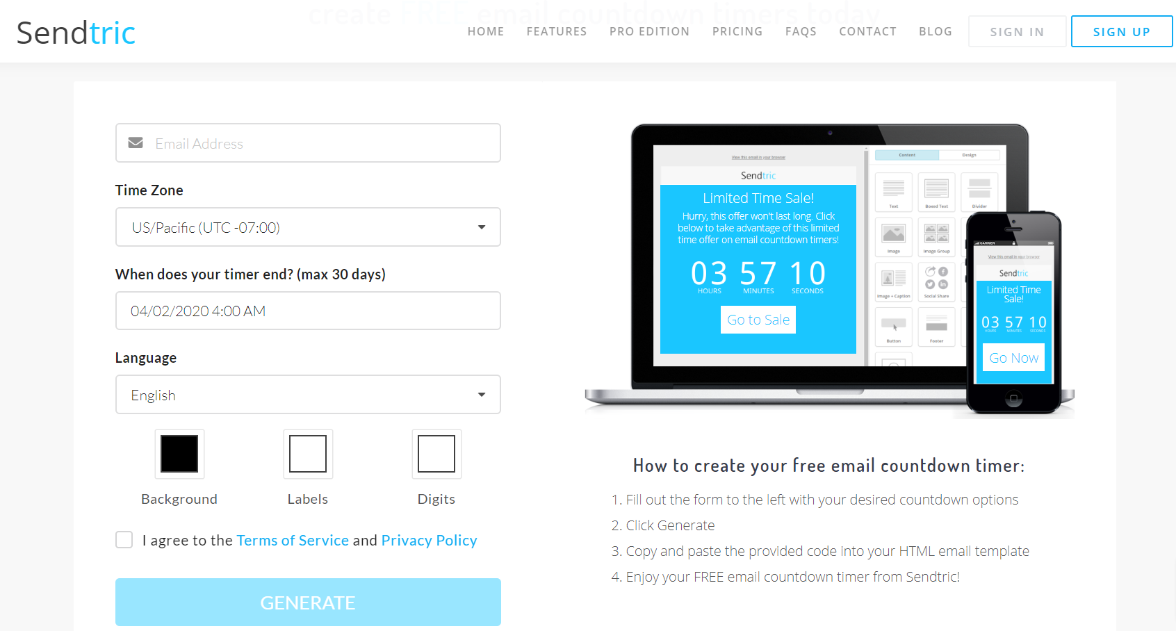 creating email countdown timer with sendtric