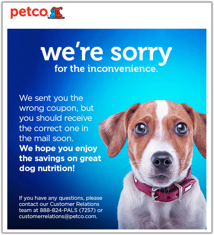 Petco apology email