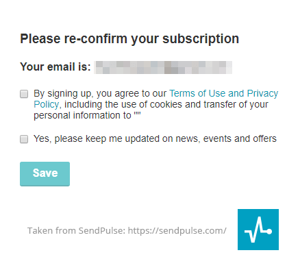 Re-confirm subcription GDPR SendPulse