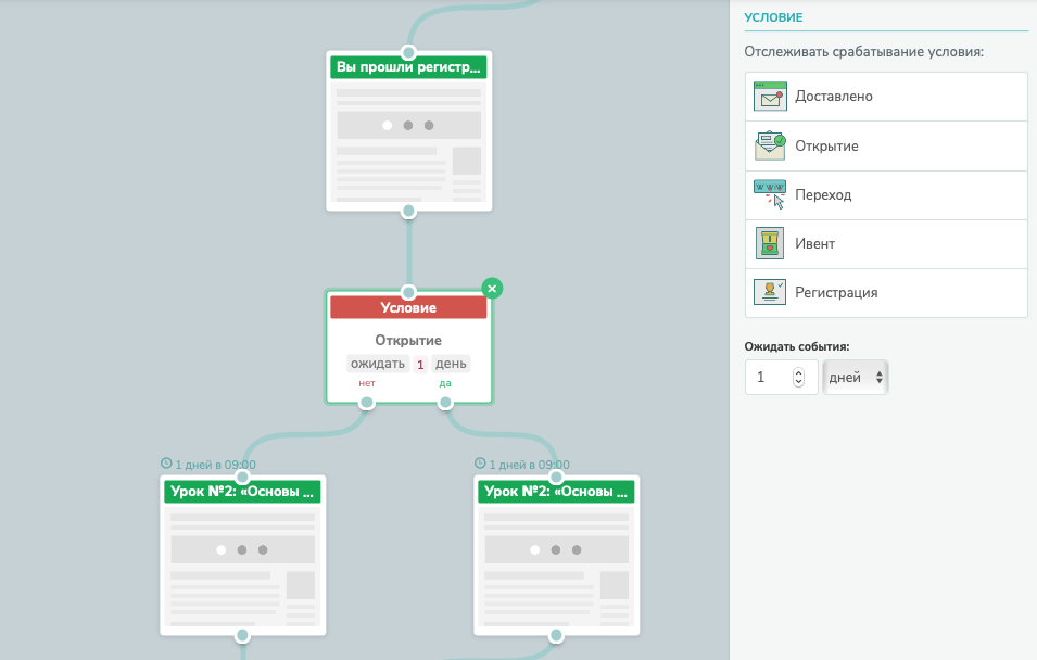 Настраиваем блок «Условие»