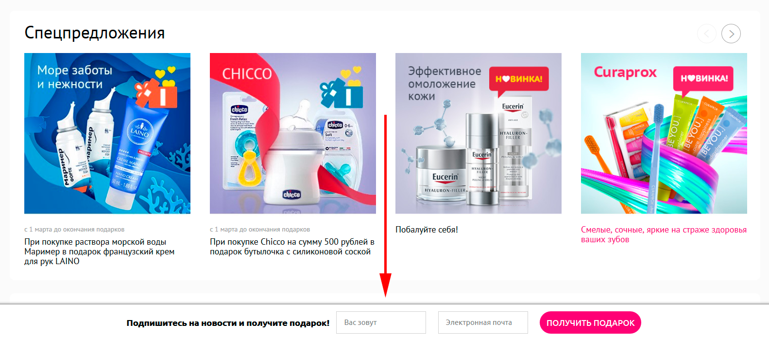 Форма подписки с двумя полями ввода