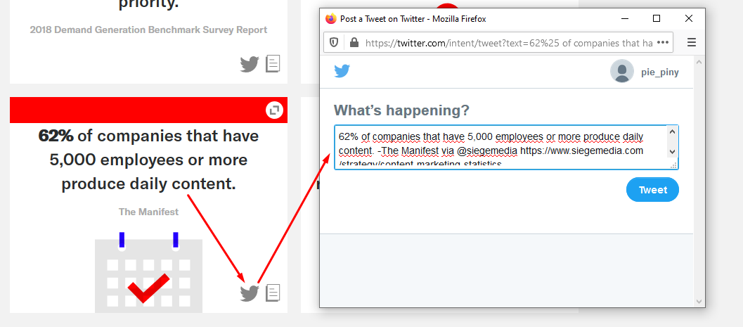 С помощью Click to Tweet можно сделать репост в Twitter в два нажатия