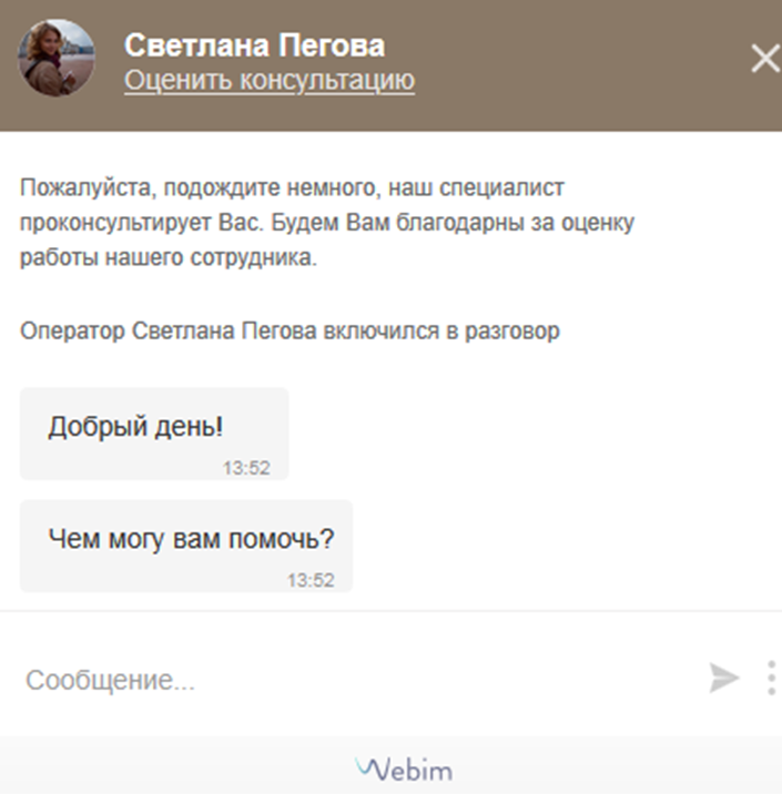 Форма связи с онлайн-консультантом на сайте HH Форма связи с онлайн-консультантом на сайте HH