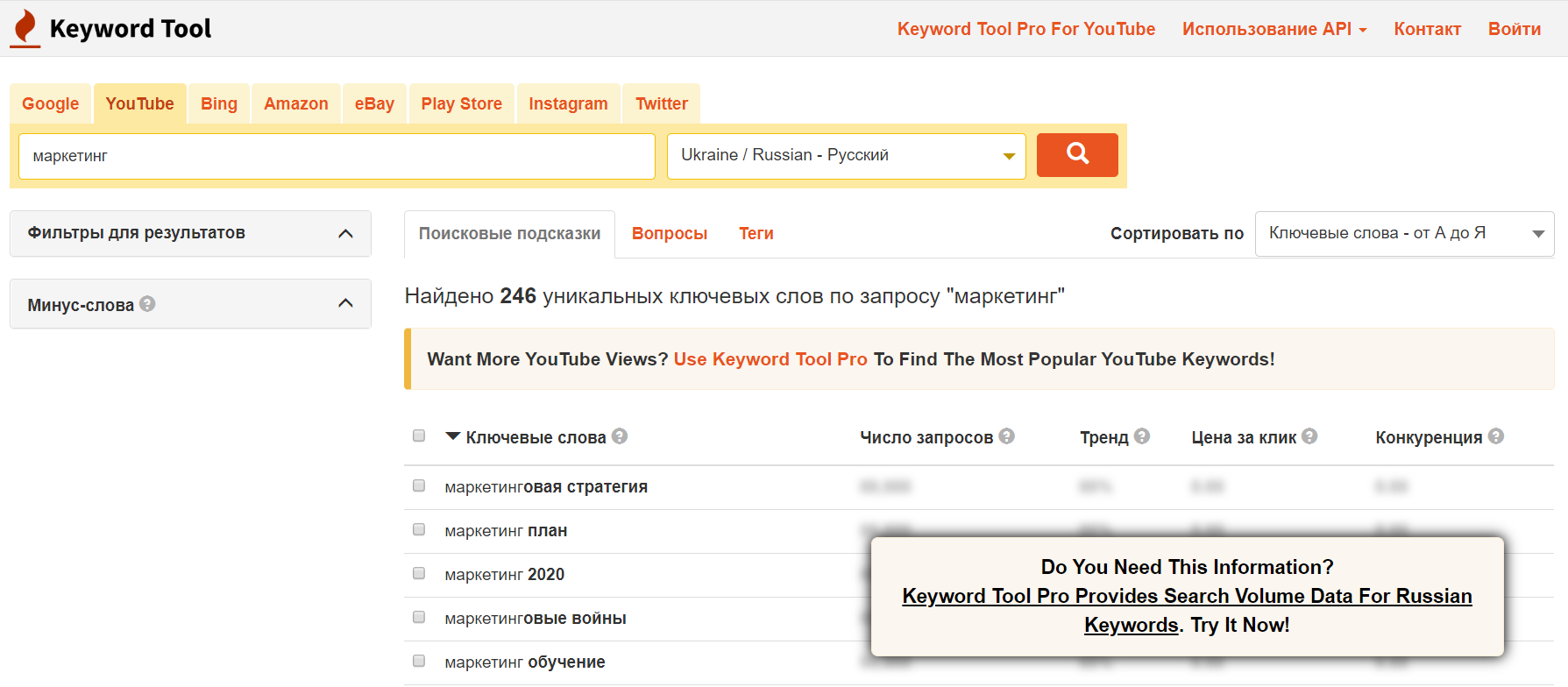 Теги для YouTube по ключевому слову «маркетинг»