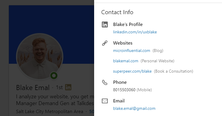 Страница Blake Emal