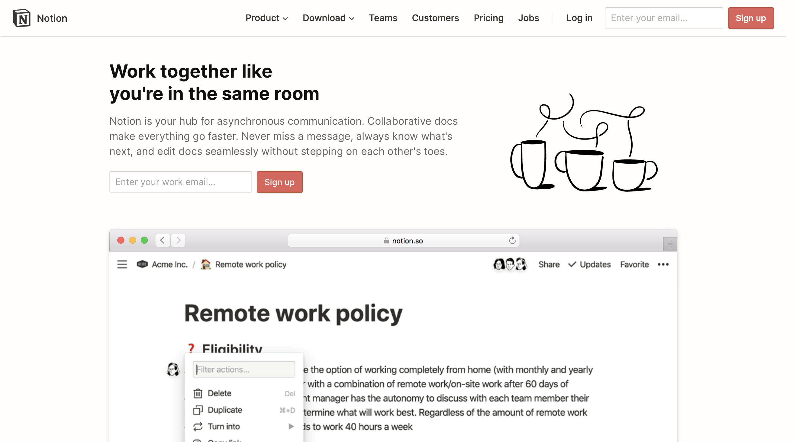 landing page sales copy example