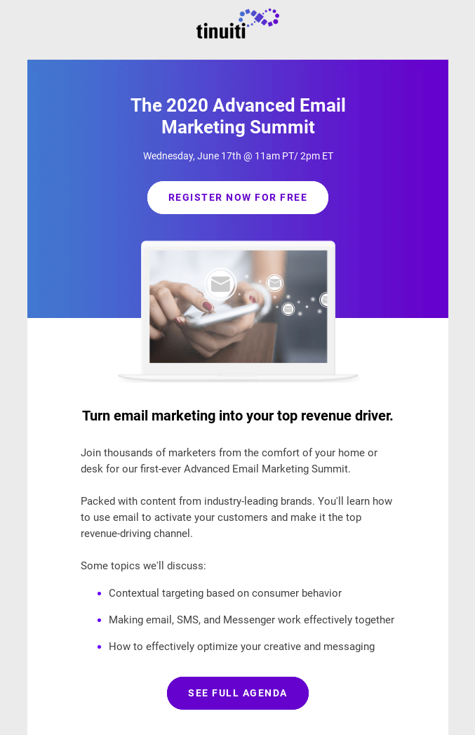 webinar email as part of demand generation campaign