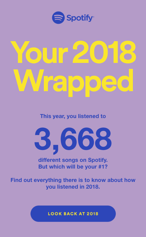 Новогодняя рассылка с итогами от Spotify