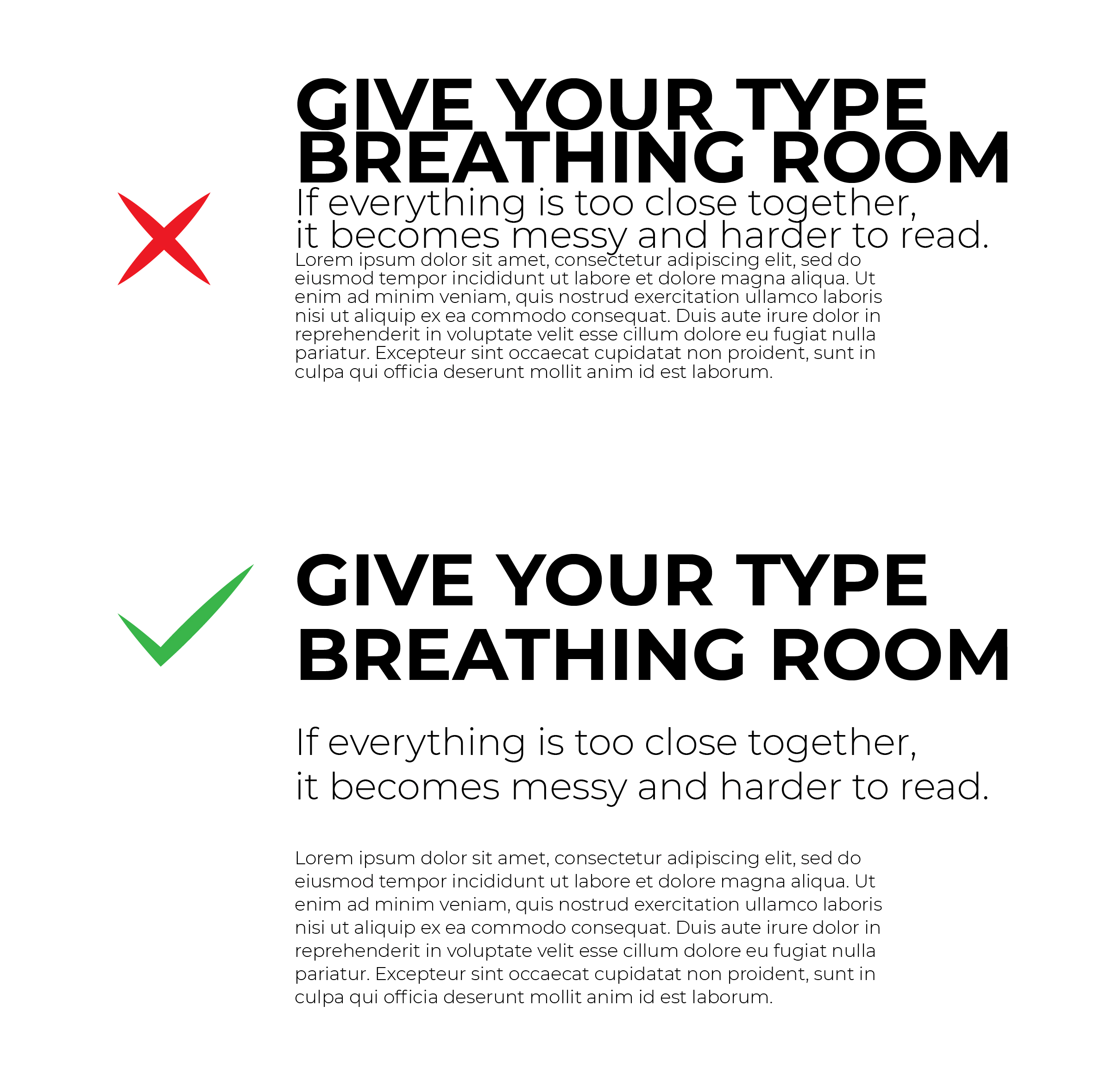 type breathing room