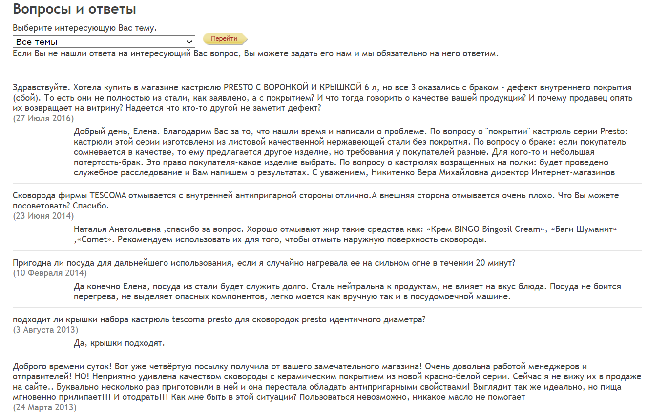 Пример плохой структуры и оформления ЧаВо