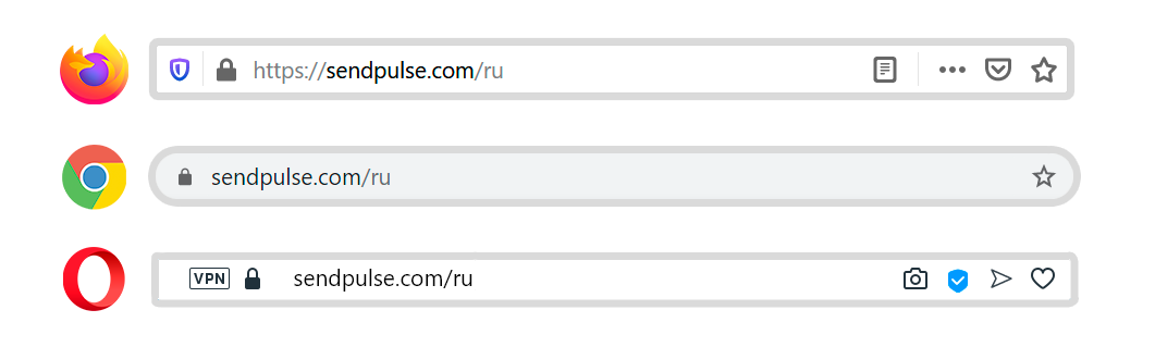 Знак замка в адресной строке означает, что у сайта есть SSL сертификат