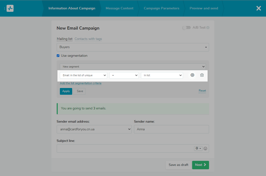 Segmentation by subscriber actions