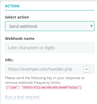 Sending webhooks | SendPulse