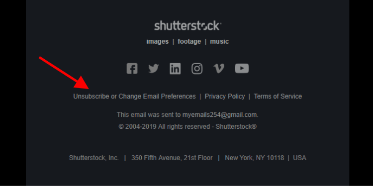 A visible unsubscribe link A visible unsubscribe link