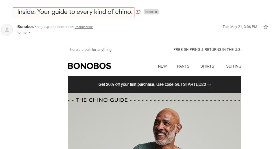 A short subject line