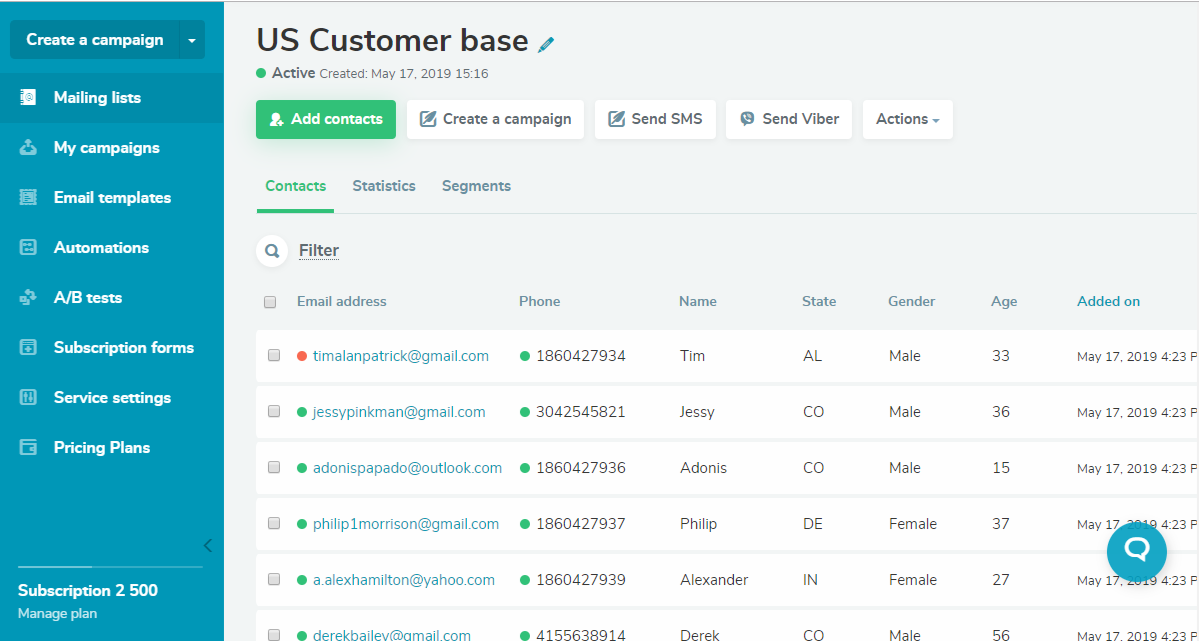 Create a mailing list