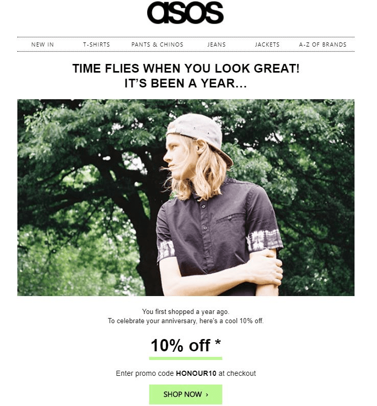 Anniversary email