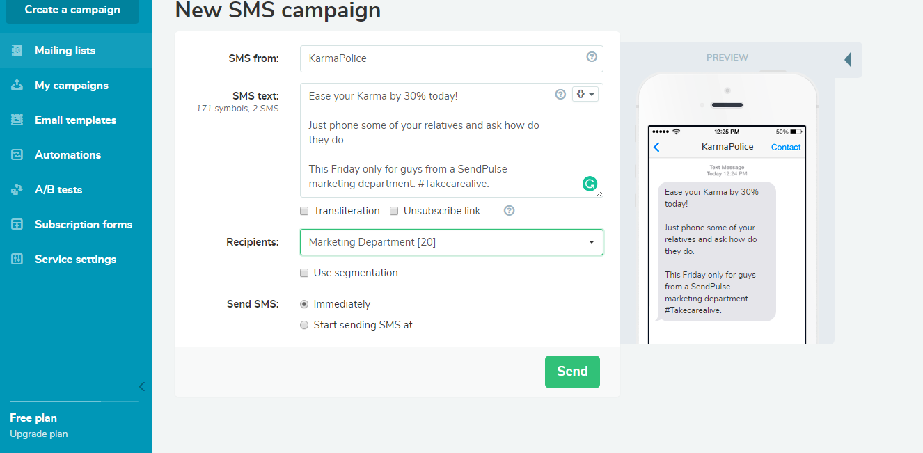 SMS campaigns SMS campaigns