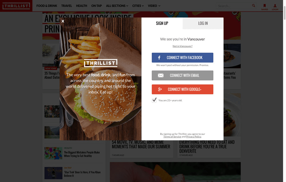 Personalized popup