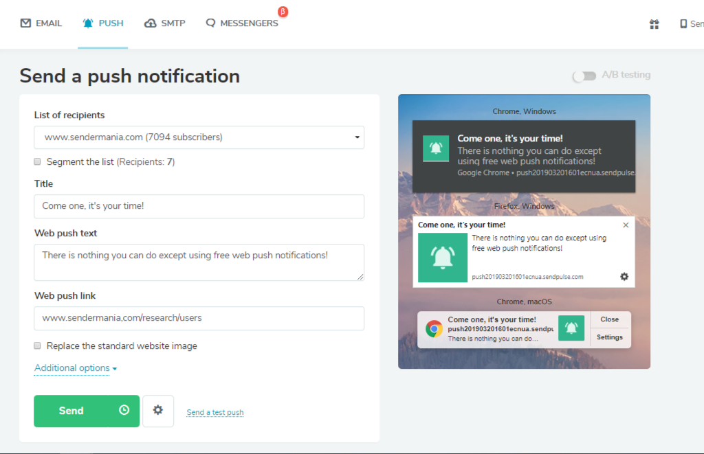 Web push notifications Web push notifications