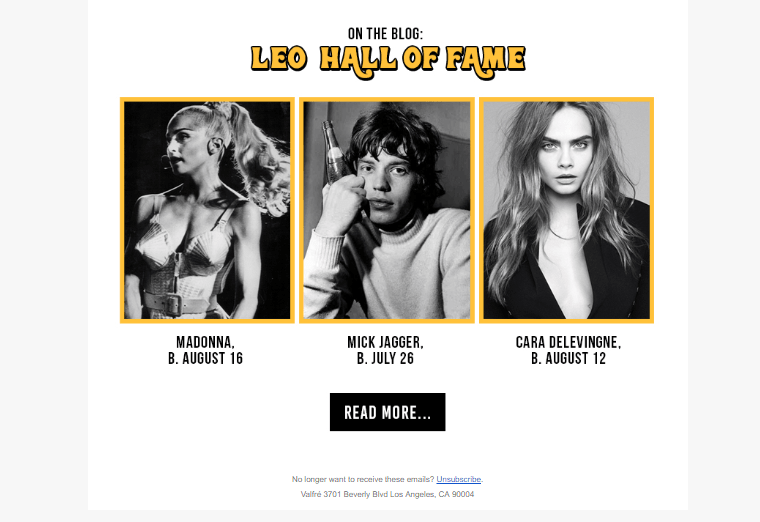 Poor unsubscribe link example by Valfre
