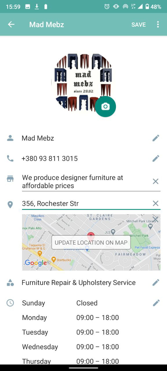 Creating a Business profile