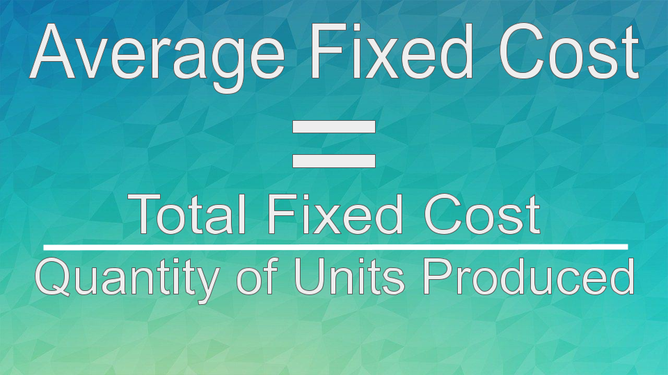 Average fixed cost formula