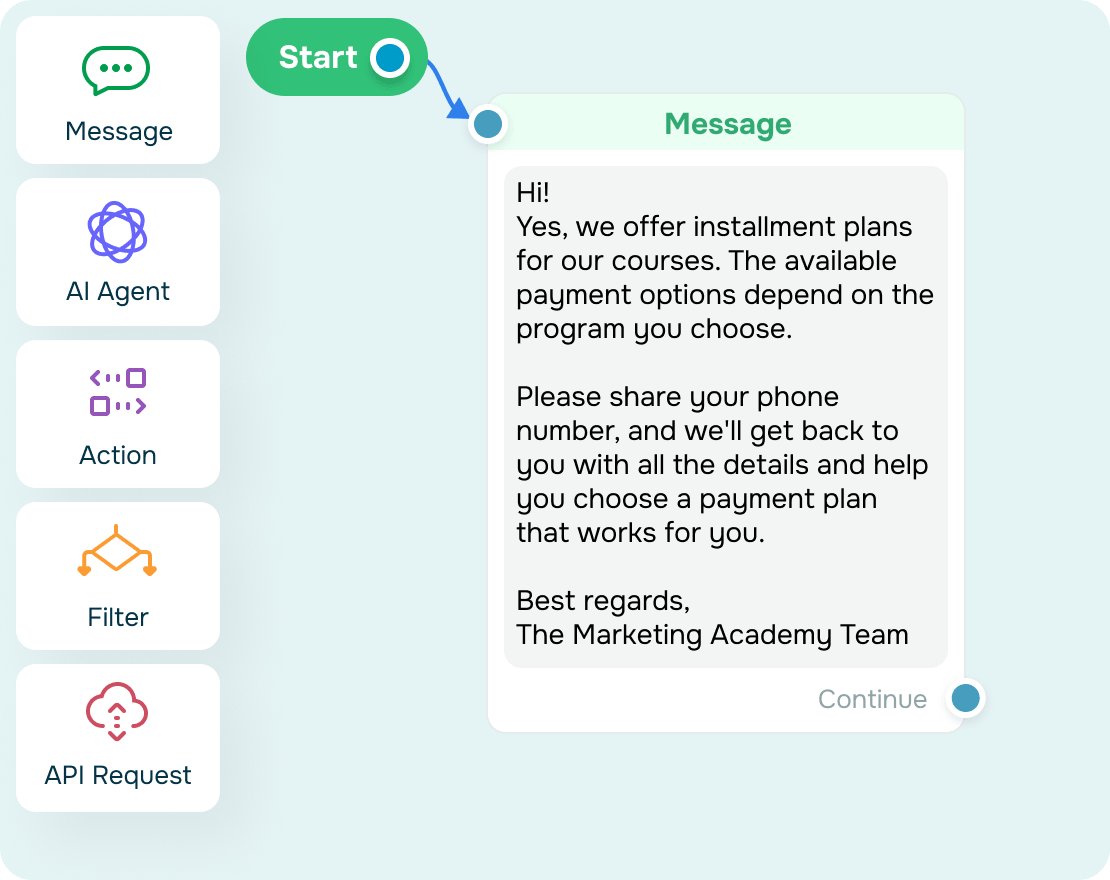 Criador de chatbot para e-mails sem programação