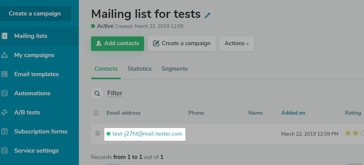 Create a mailing list