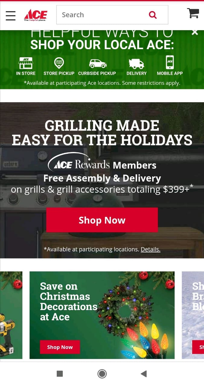 Mobile landing page
