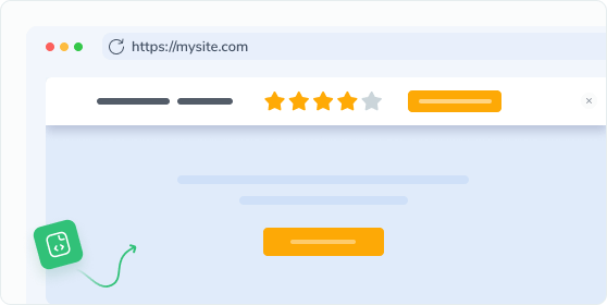 Displayed after adding ready-made code to third-party websites