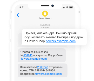 SMS message illustration