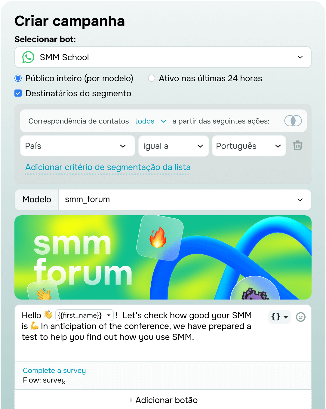 Campanhas e notificações de marketing no WhatsApp
